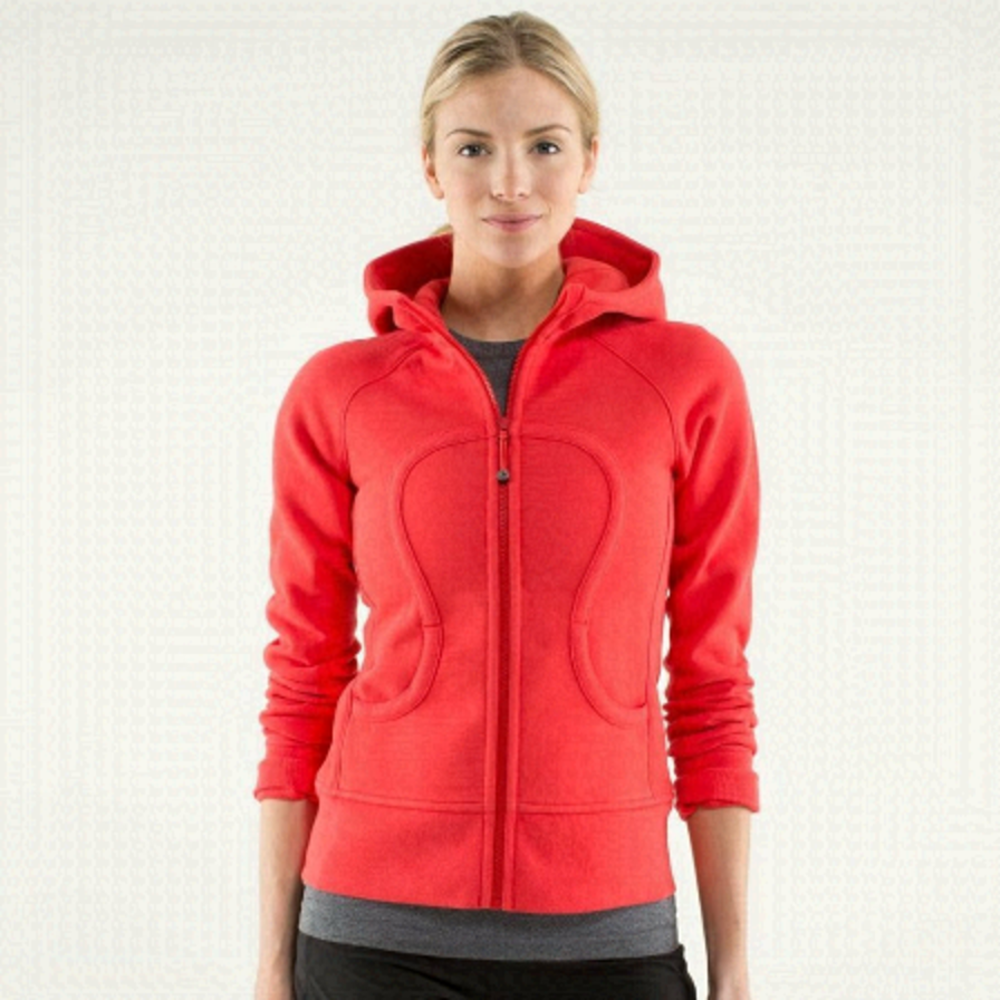 lululemon athletica Red Hooded Zip-Up Sweatshirt